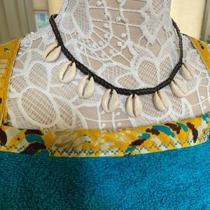 African Leather Cowrie Shell Necklace